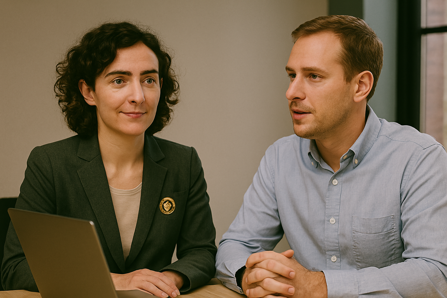 VEO in a meeting with a human executive